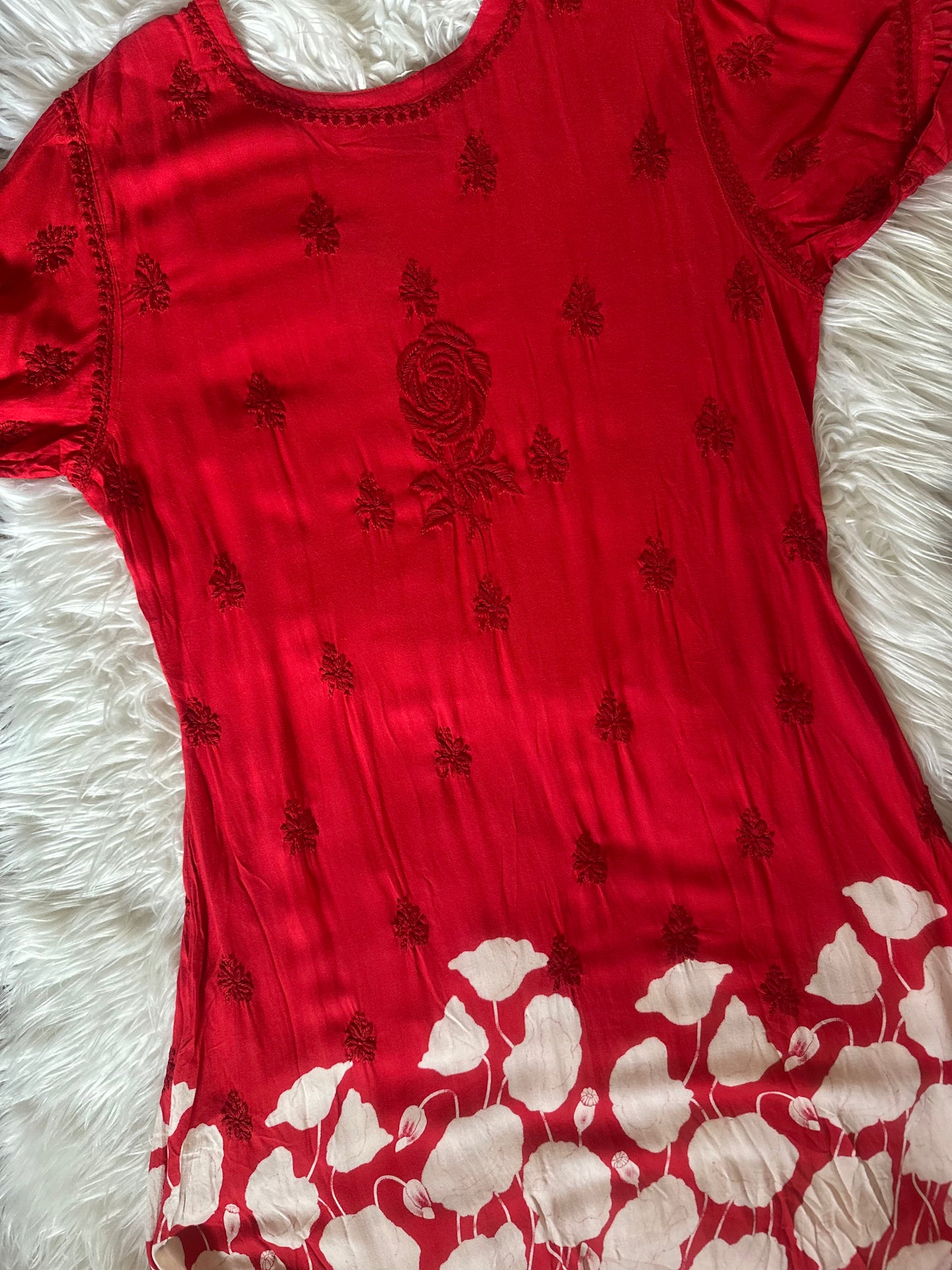 RED MODAL LONG FROCK