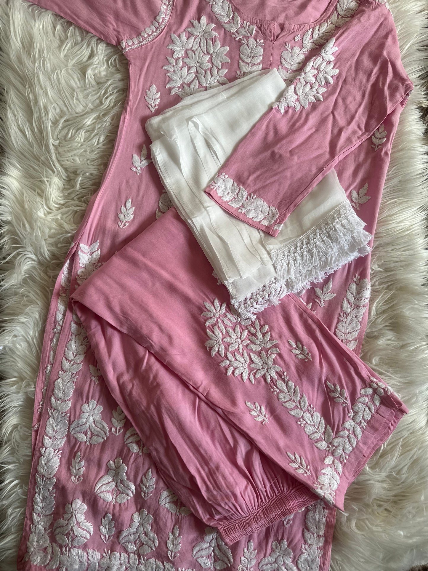 LIGHT PINK RAYON 3 PIECE SET