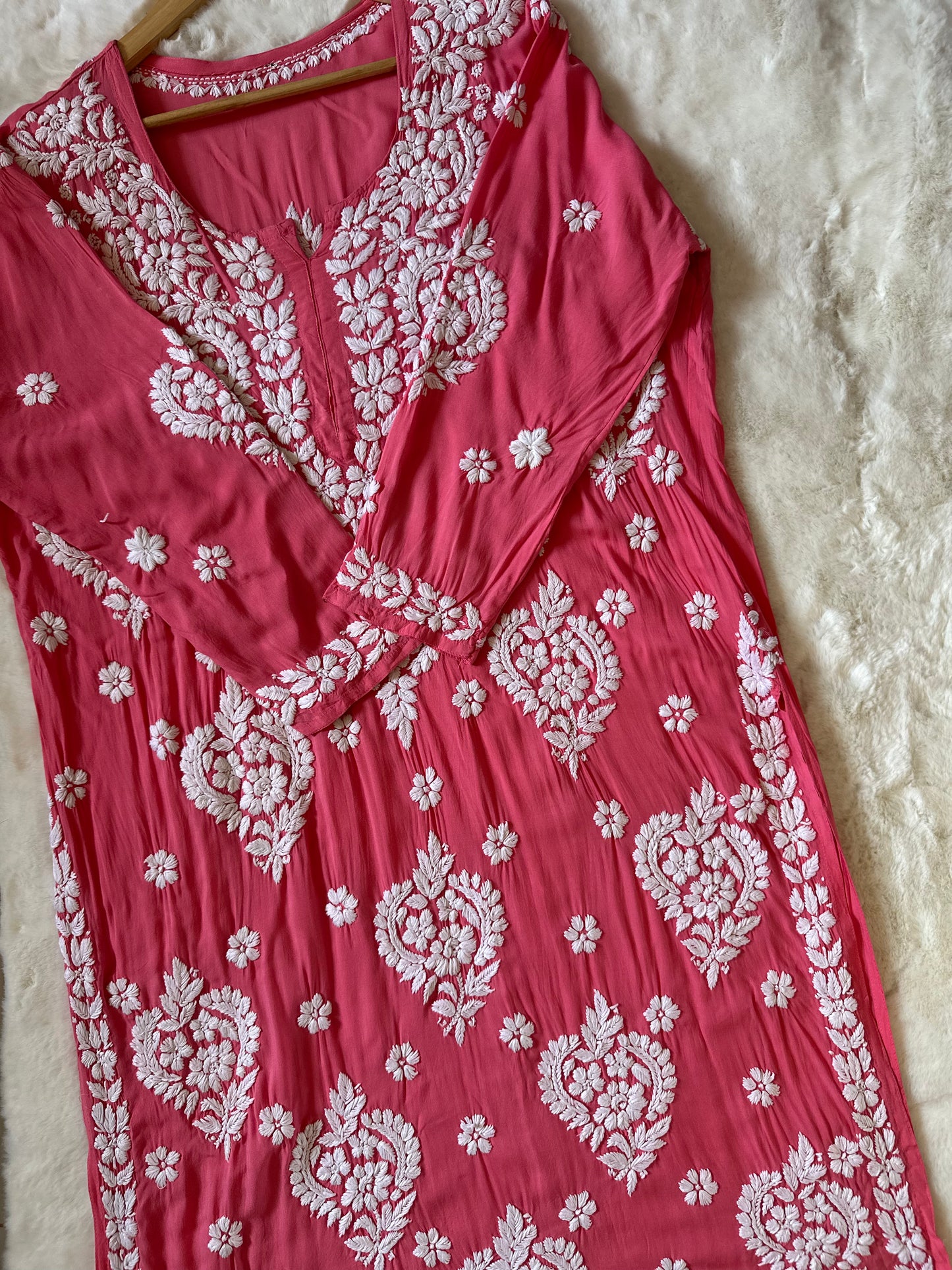 PINK PLUS SIZE MODAL KURTA