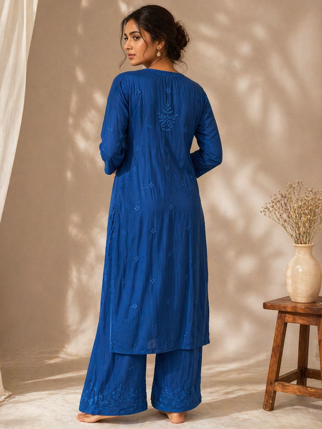 Blue muslin 2 piece set