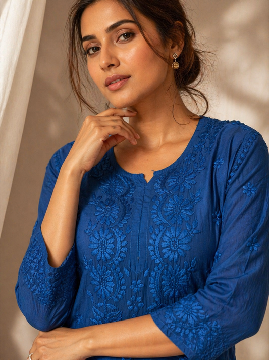 Blue muslin 2 piece set