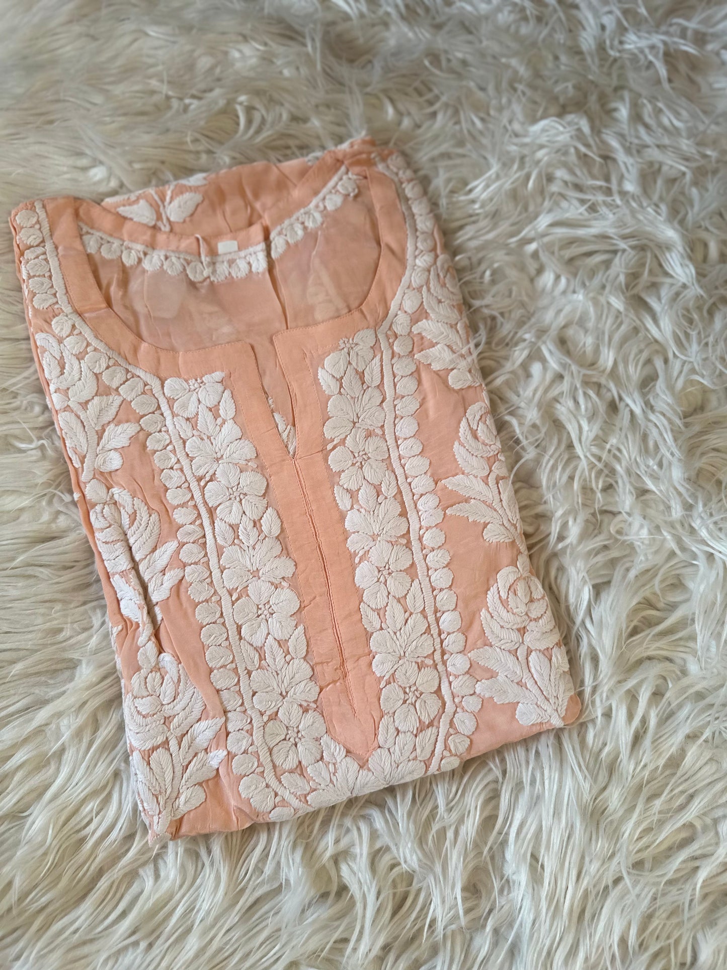 BAHAAR CREPE PEACH KURTA