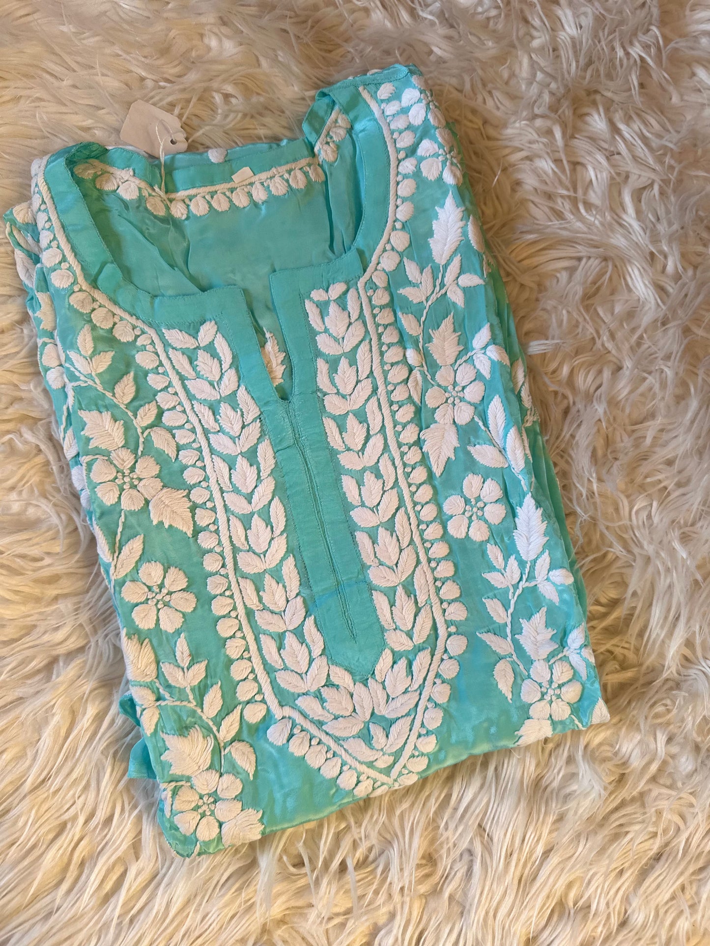 BAHAAR TURQUOISE CREPE KURTA