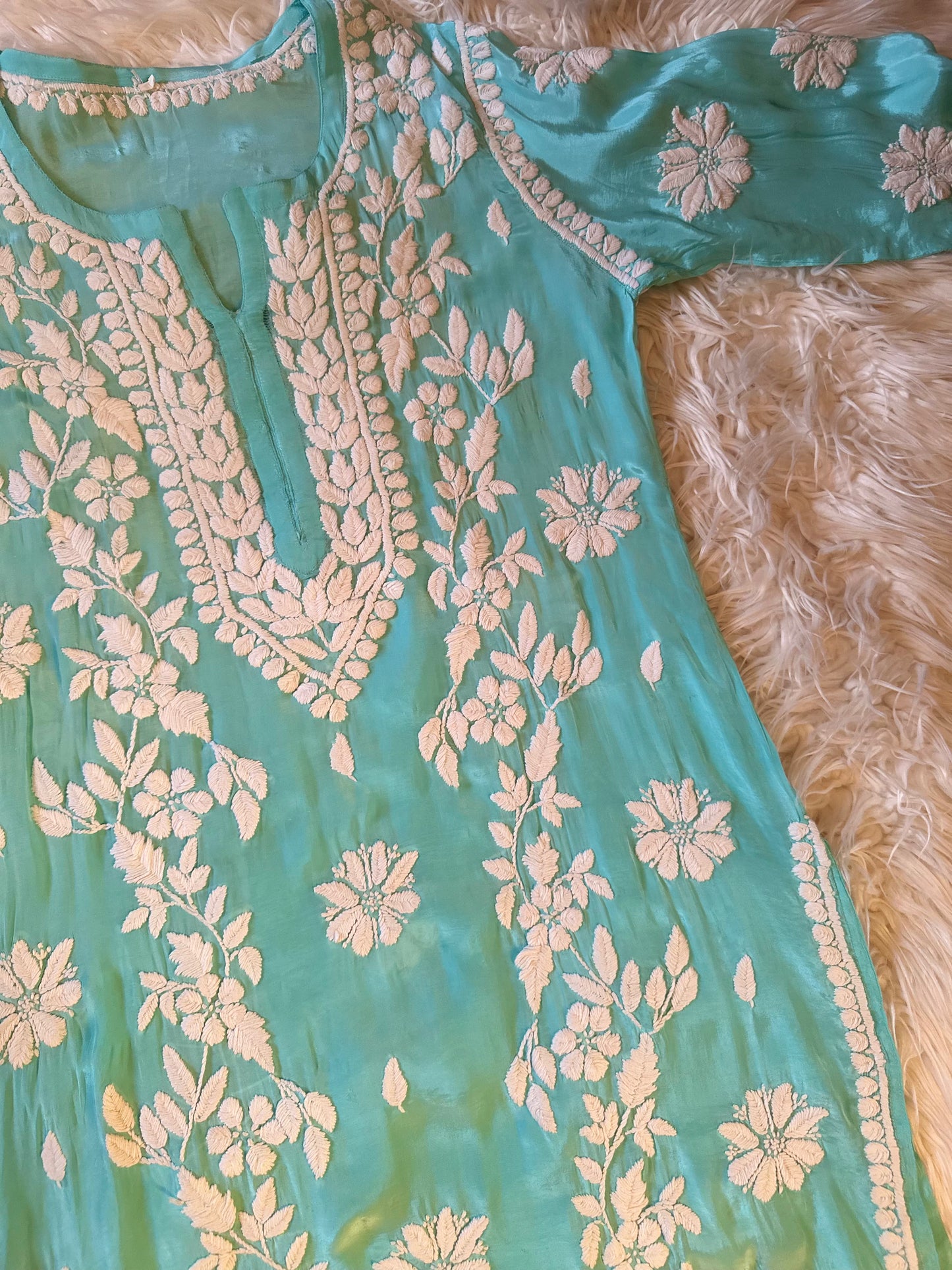 BAHAAR TURQUOISE CREPE KURTA