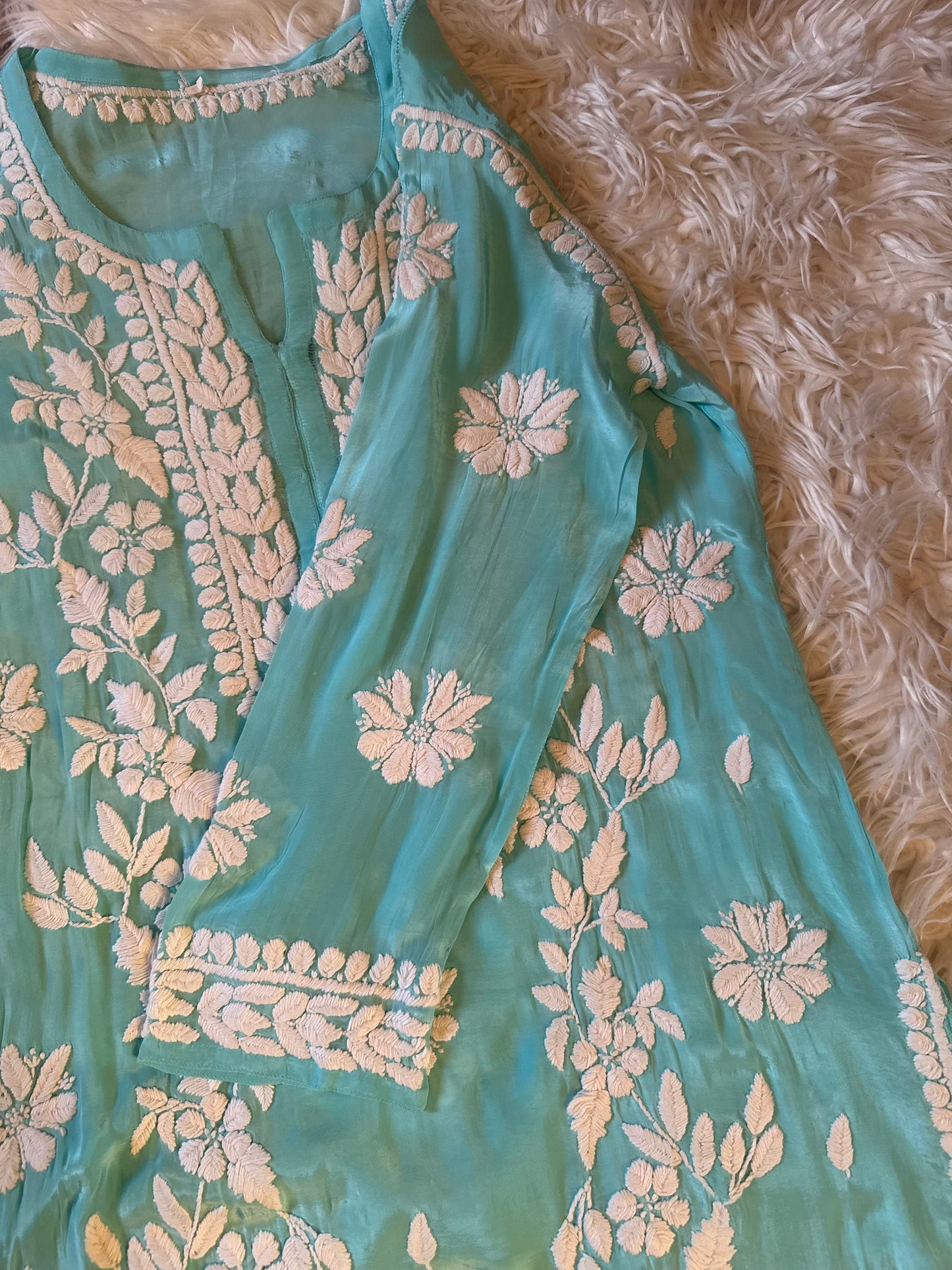 BAHAAR TURQUOISE CREPE KURTA