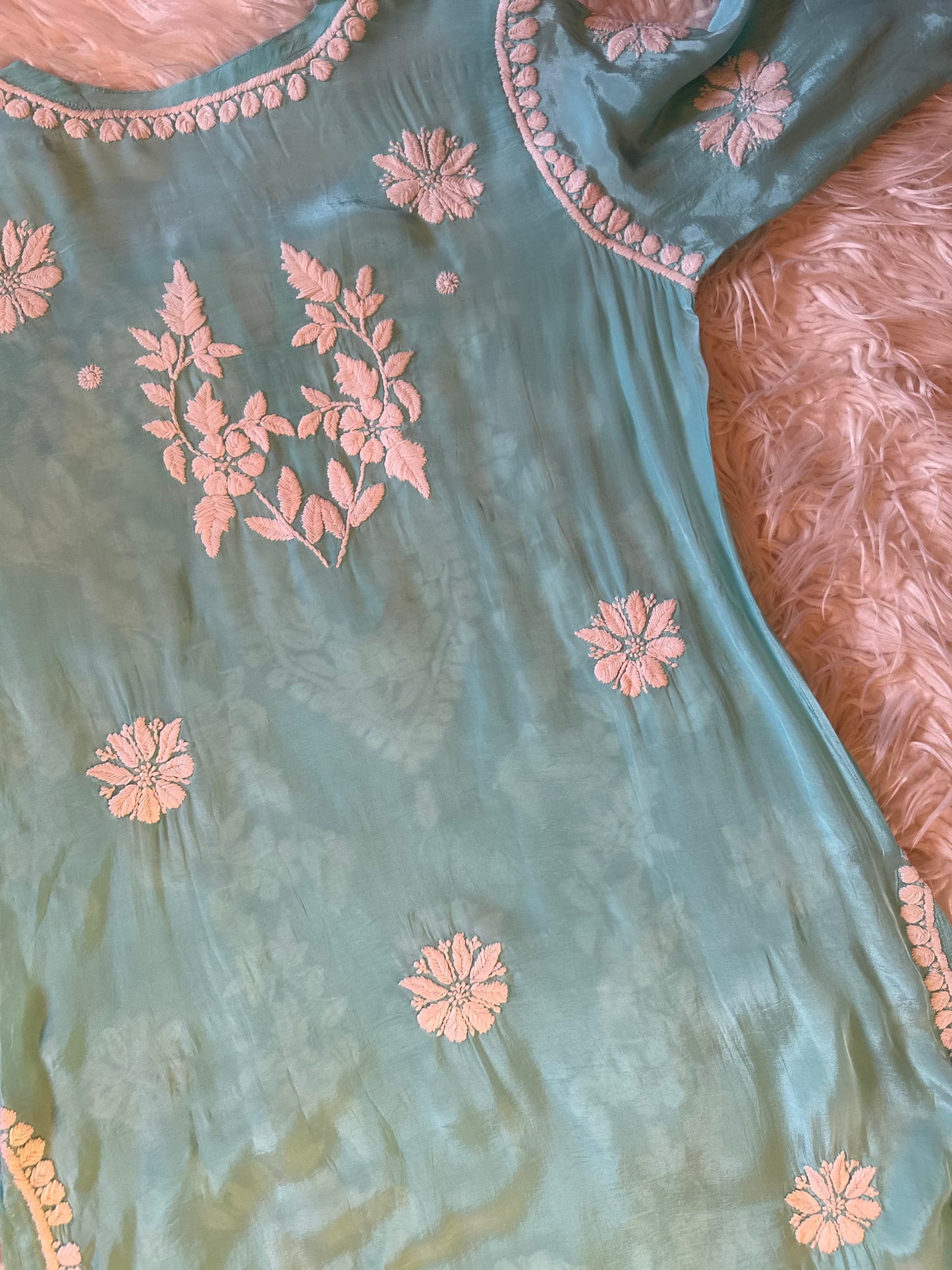 BAHAAR TURQUOISE CREPE KURTA