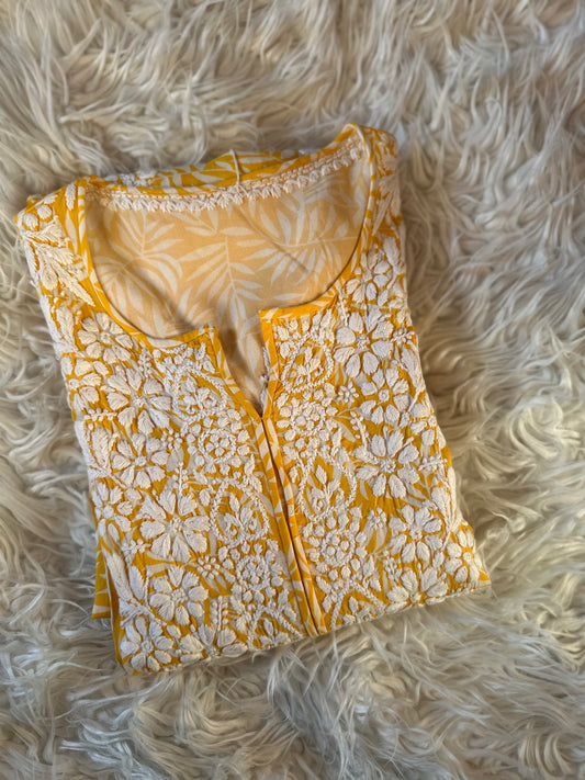 NOOR MODAL PRINTED YELLOW KURTA