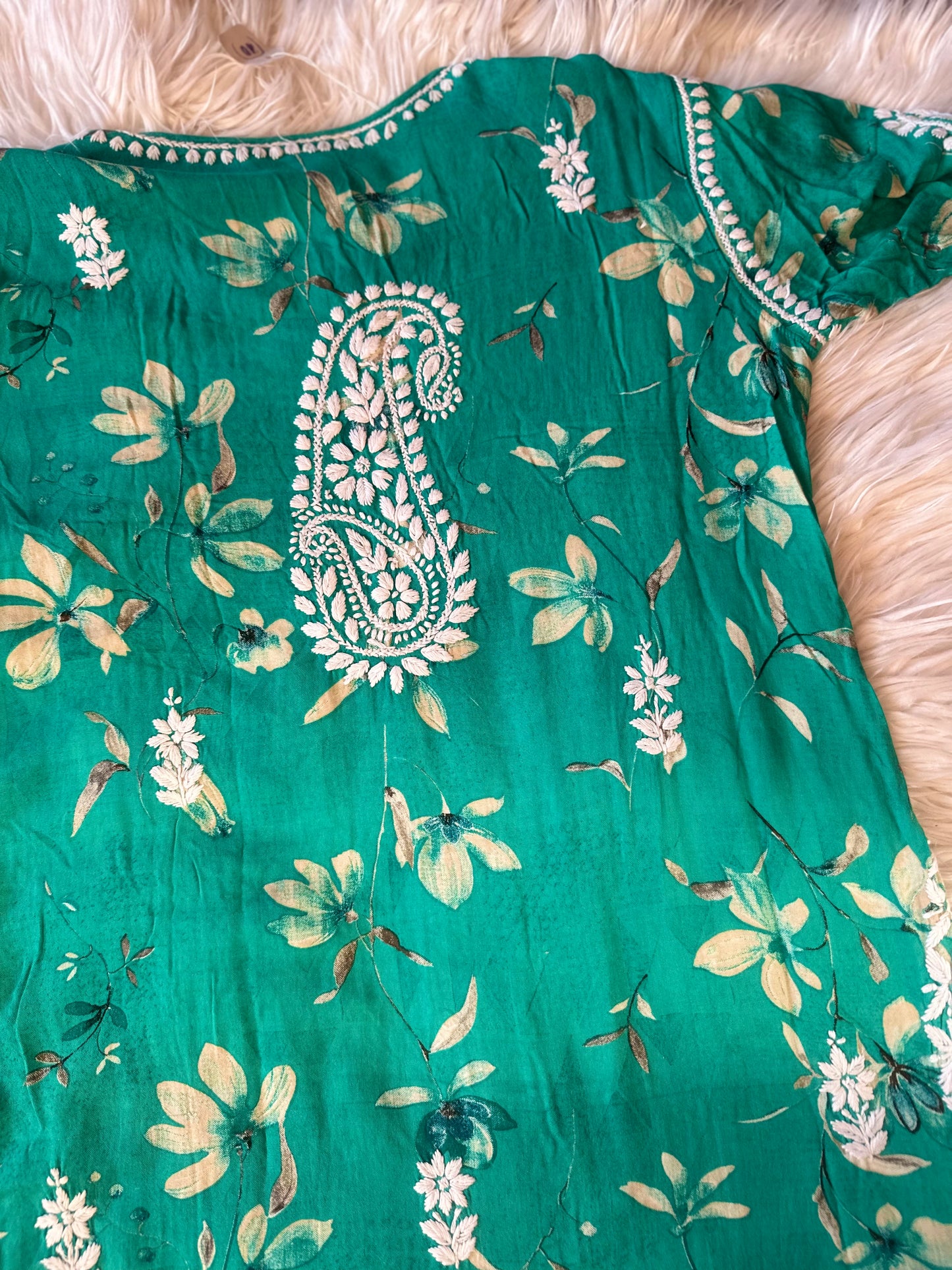 NOOR MODAL PRINTED GREEN KURTA