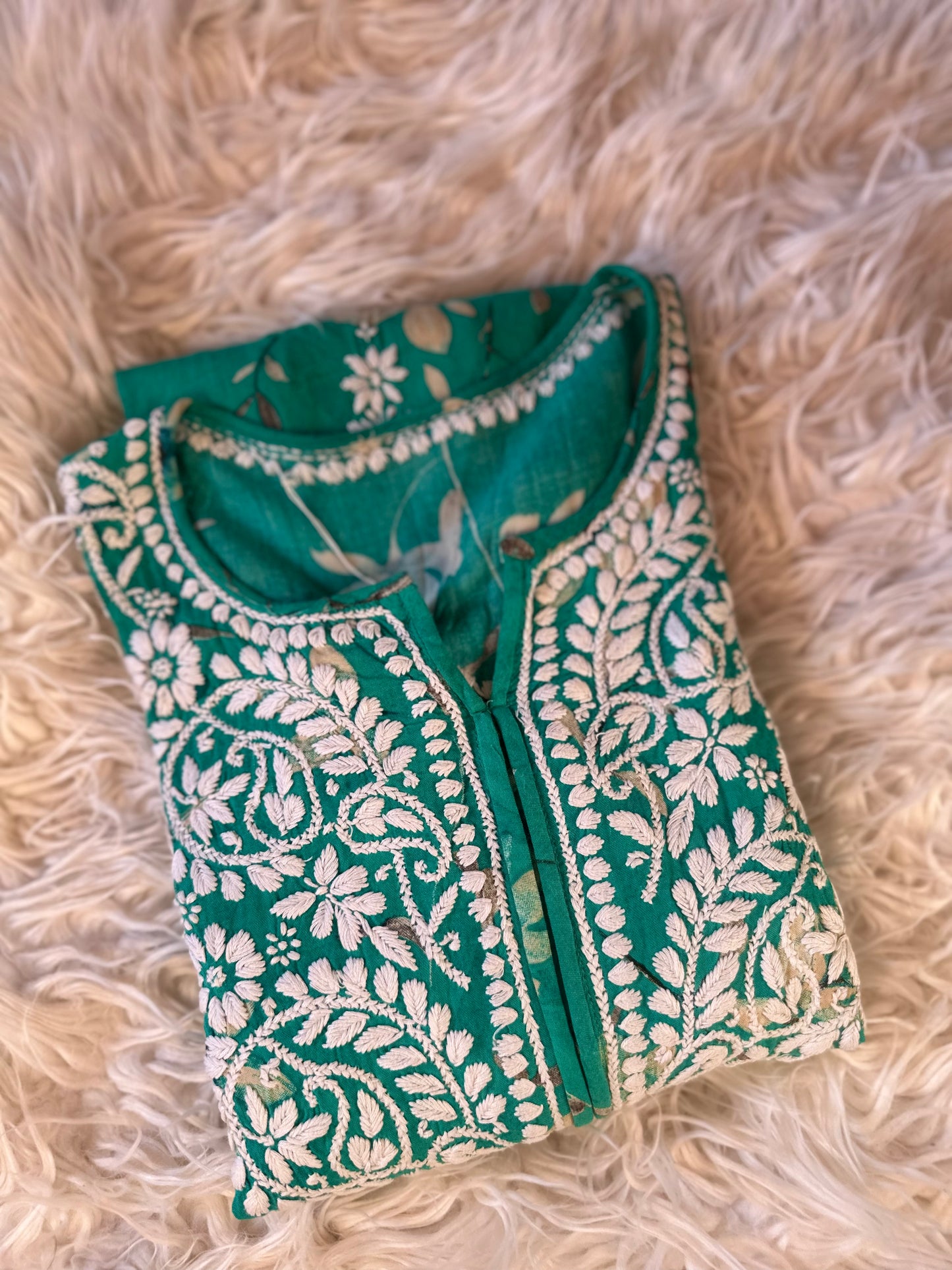 NOOR MODAL PRINTED GREEN KURTA