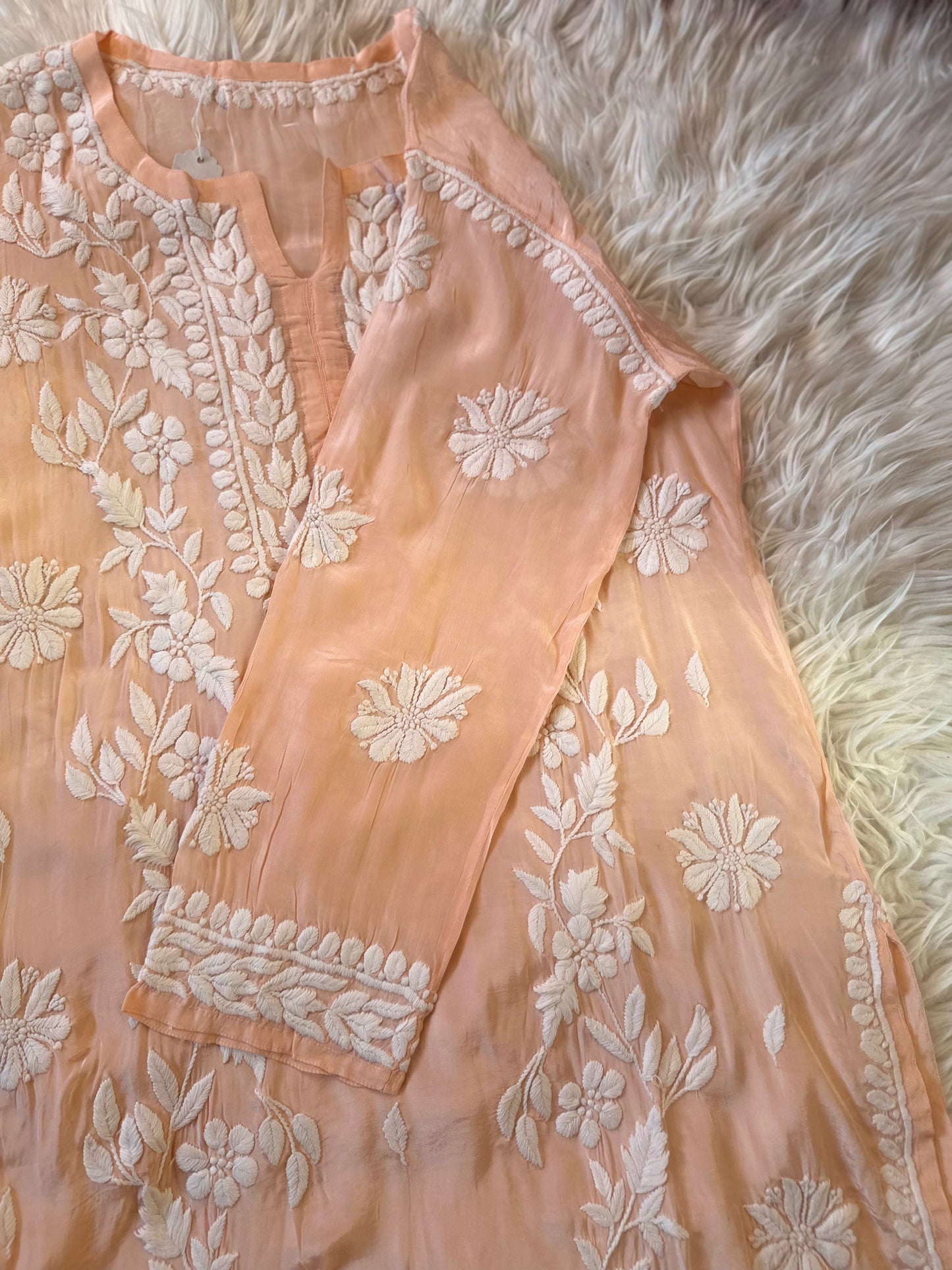 BAHAAR CREPE PEACH KURTA