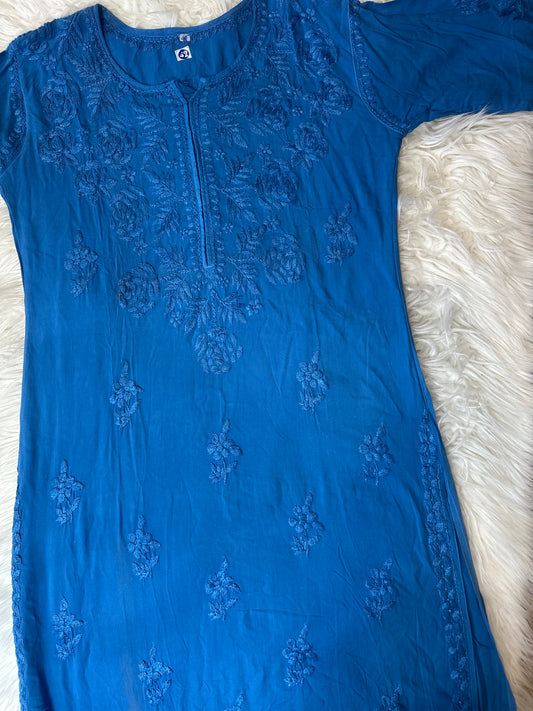 BLUE MODAL CHIKANKARI KURTA
