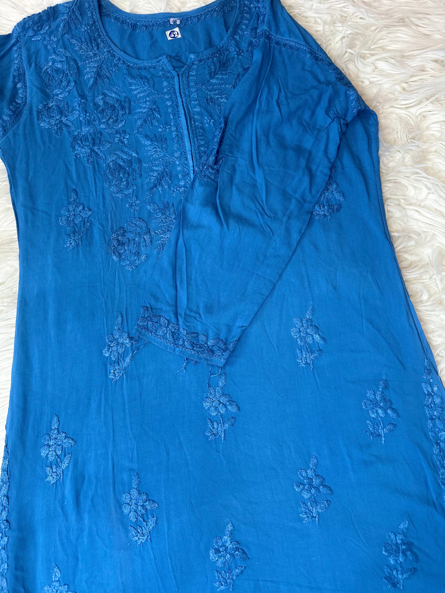 BLUE MODAL CHIKANKARI KURTA
