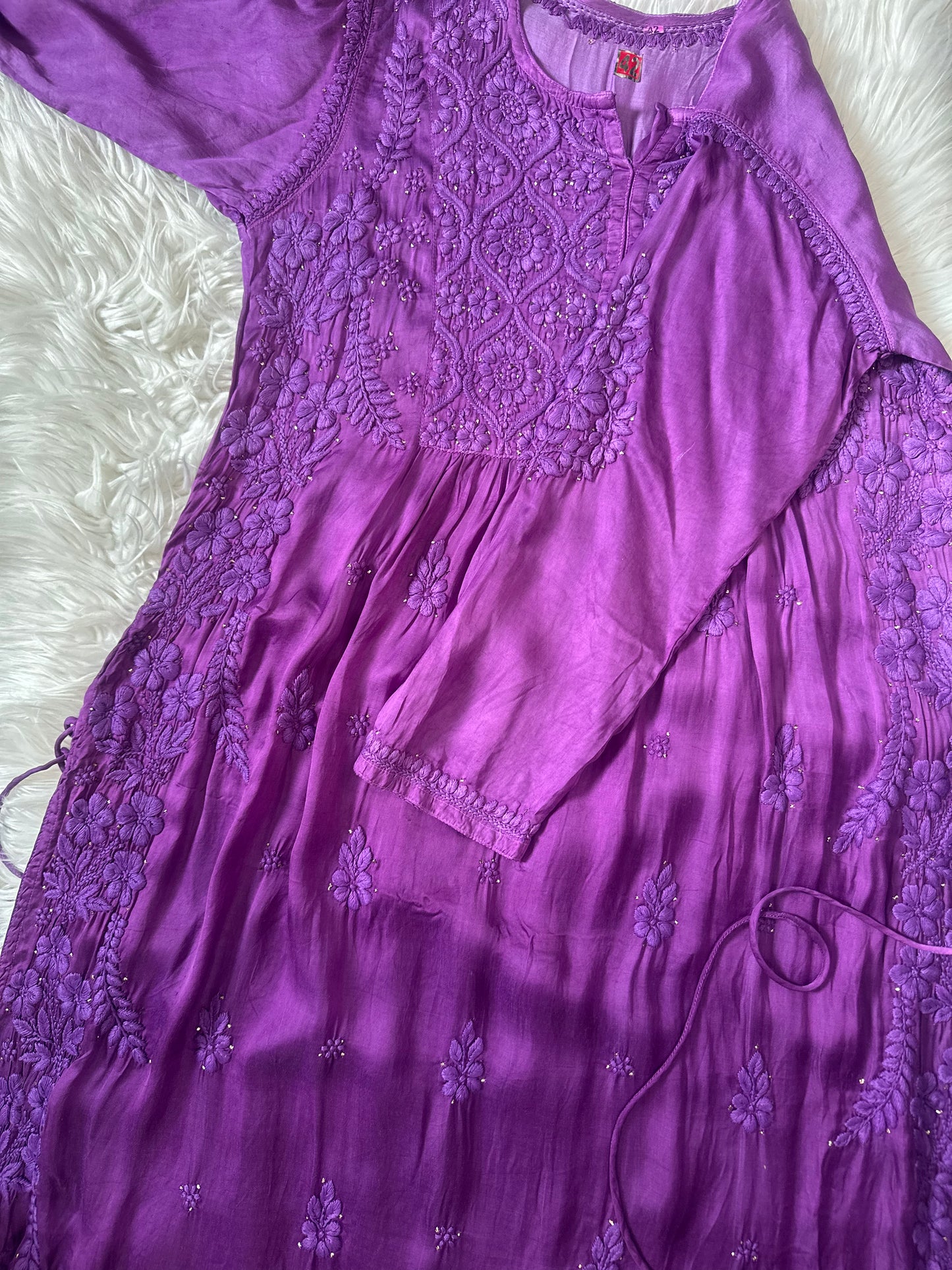 JANNAT PURPLE CHANDERI KURTA