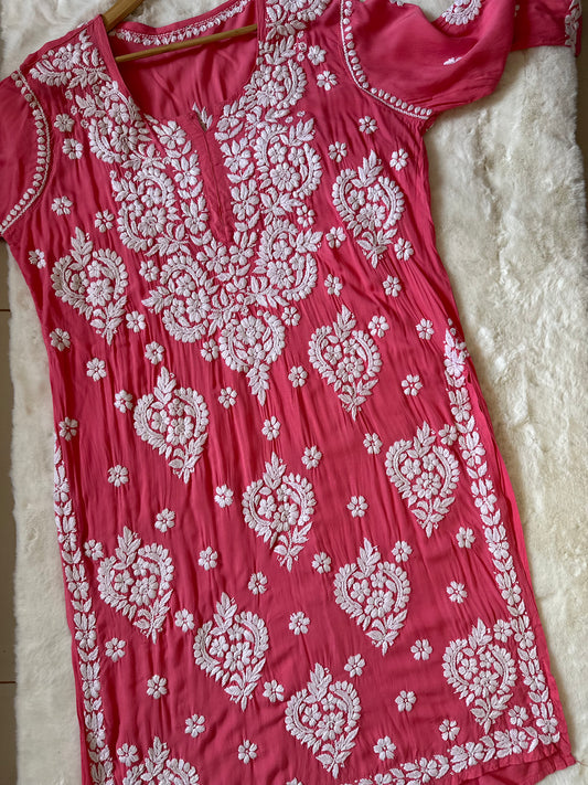 PINK PLUS SIZE MODAL KURTA